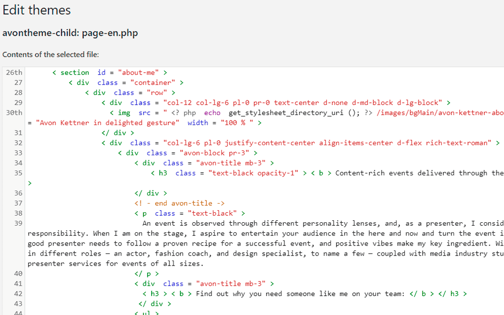 avon kettner custom wp theme wordpress theme editor