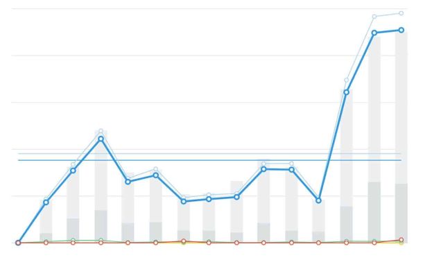 webshop turnover chart